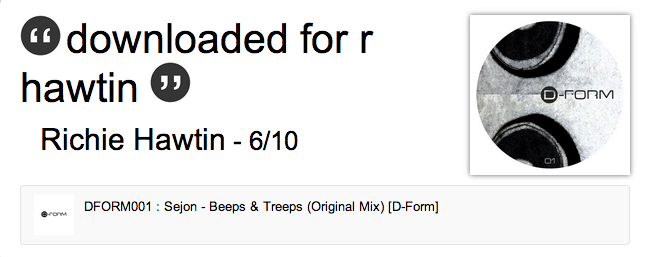 Richie Hawtin supports Sejon   Beeps   Treeps  Original Mix    Label Worx1